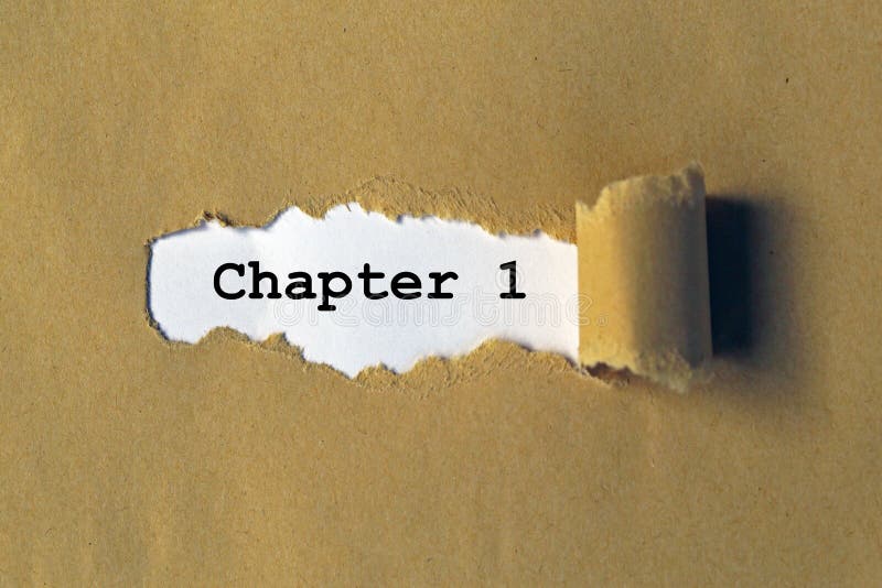 Chapter 1 heading behind torn brown paper. Chapter 1 heading behind torn brown paper.
